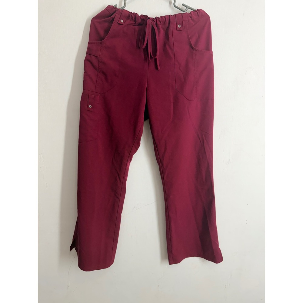 Dickies Gen Flex Scrub Pants Womens Medium Wine Red Cargo Medical Uniform 82011